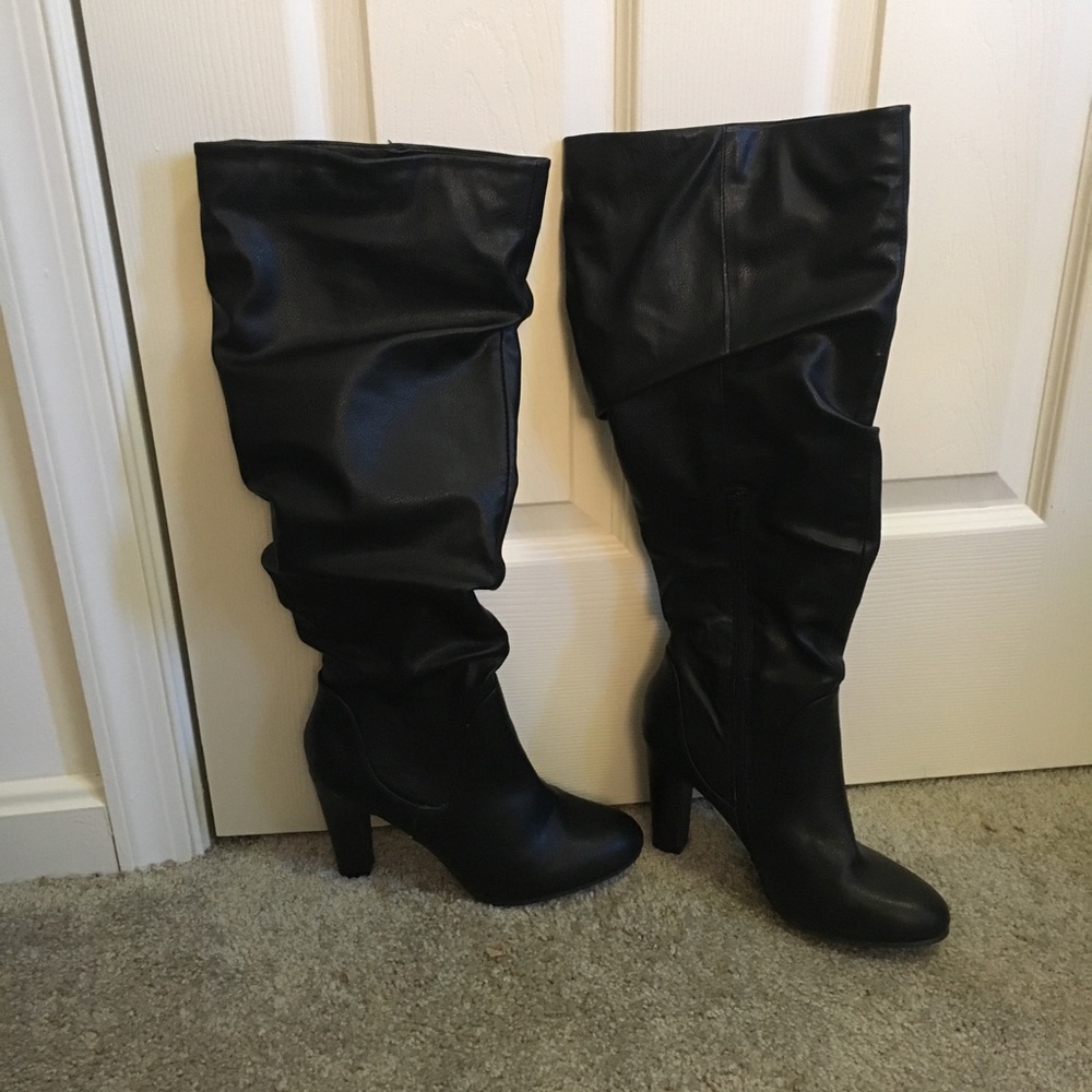 Black knee high boots